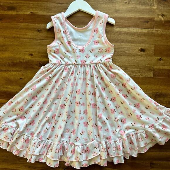 Jane and Jo Sleeveless Wide Strap House Dress Floral Locket Cream Pink Spring 7 - Picture 4 of 7